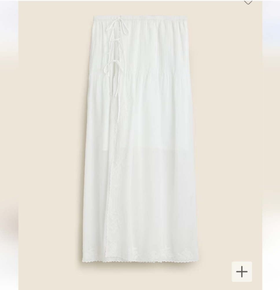 J.crew Embroidered Side Tie Skirt In Cotton Voile
